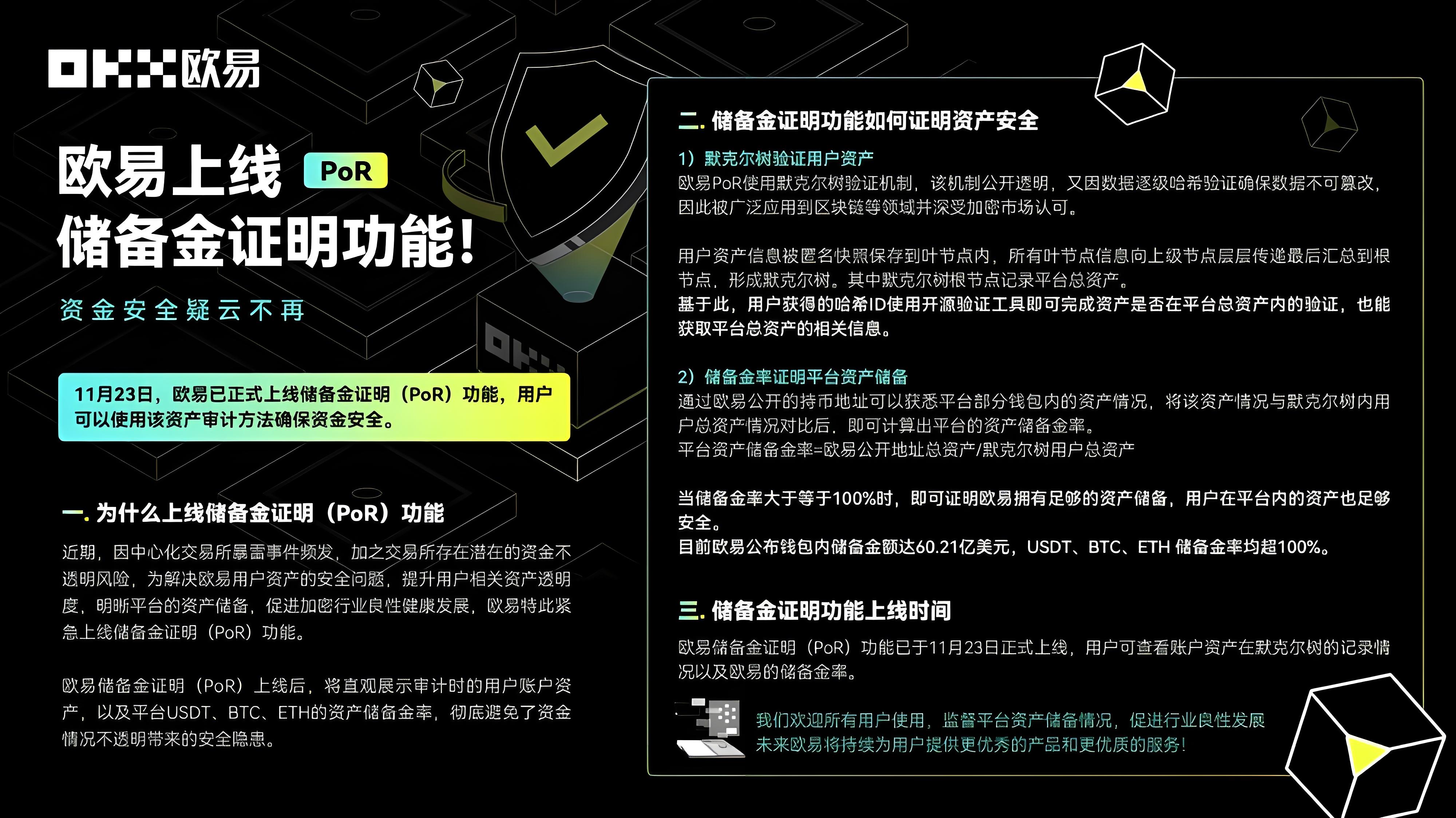 如何使用欧易储备金证明功能？